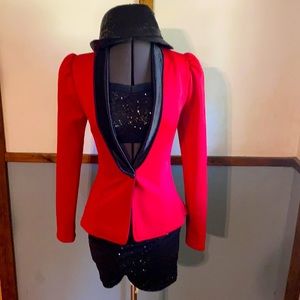 Girls red/black blazer